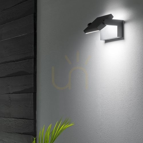 Kontrollera Utomhusvägglampa Ideallux SWIPE antracit LED 20,5W 287683