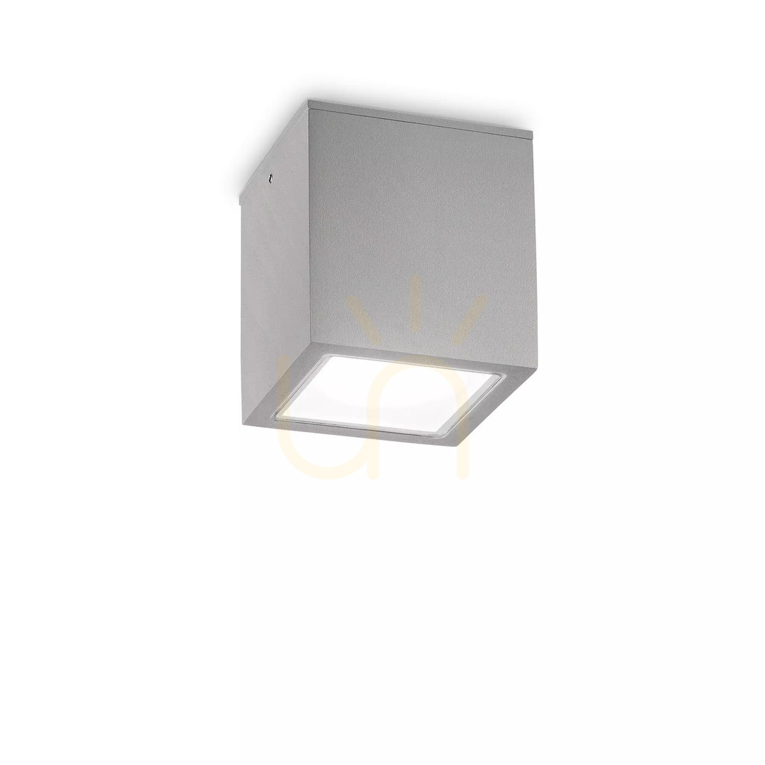 Utsikt Takplafond Ideallux TECHO PL1 BIG grå GU10 IP54 326887 Takplafond Ideallux TECHO PL1 BIG grå GU10 IP54 326887