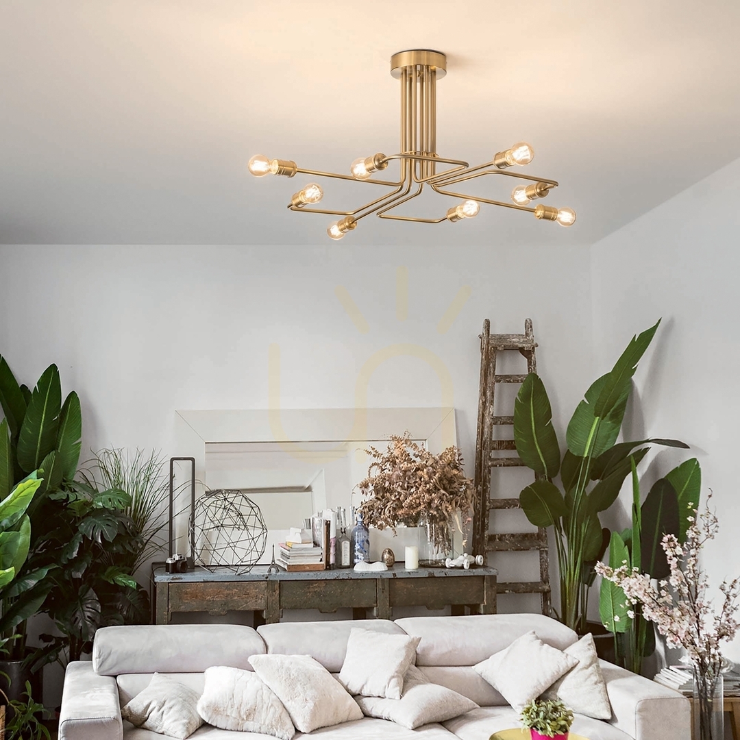 Förhandsvisning Plafond Ideallux Triumph PL8 mässing 8-ljus 92 cm 160313 Plafond Ideallux Triumph PL8 mässing 8-ljus 92 cm 160313