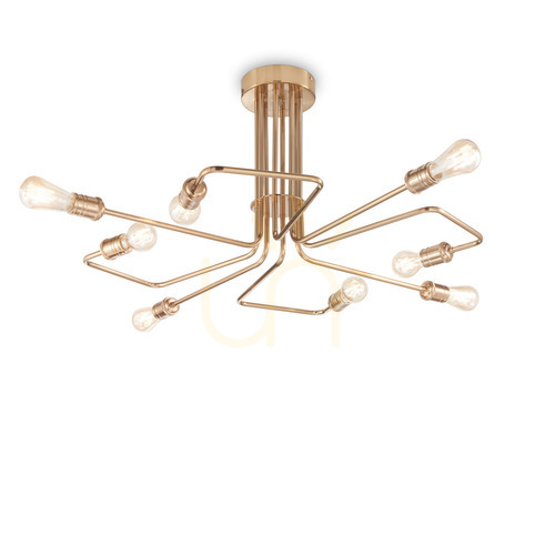 Kontrollera Plafond Ideallux Triumph PL8 mässing 8-ljus 92 cm 160313