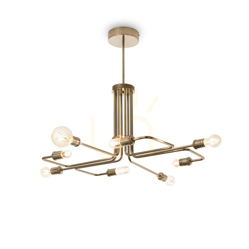 Kontrollera Pendellampa Ideallux Triumph SP8 mässing 8-ljus 160269