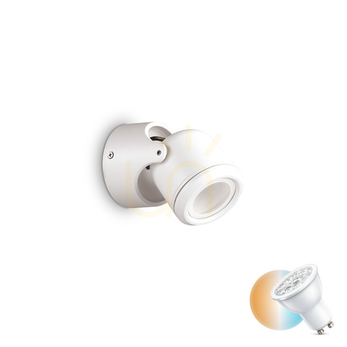 Kontrollera Utomhusvägglampa Ideallux Xeno AP1 vit GU10 aluminium 129488