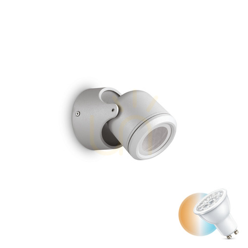 Kontrollera Utomhusvägglampa Ideallux Xeno AP1 Grigio grå GU10 aluminium 129471