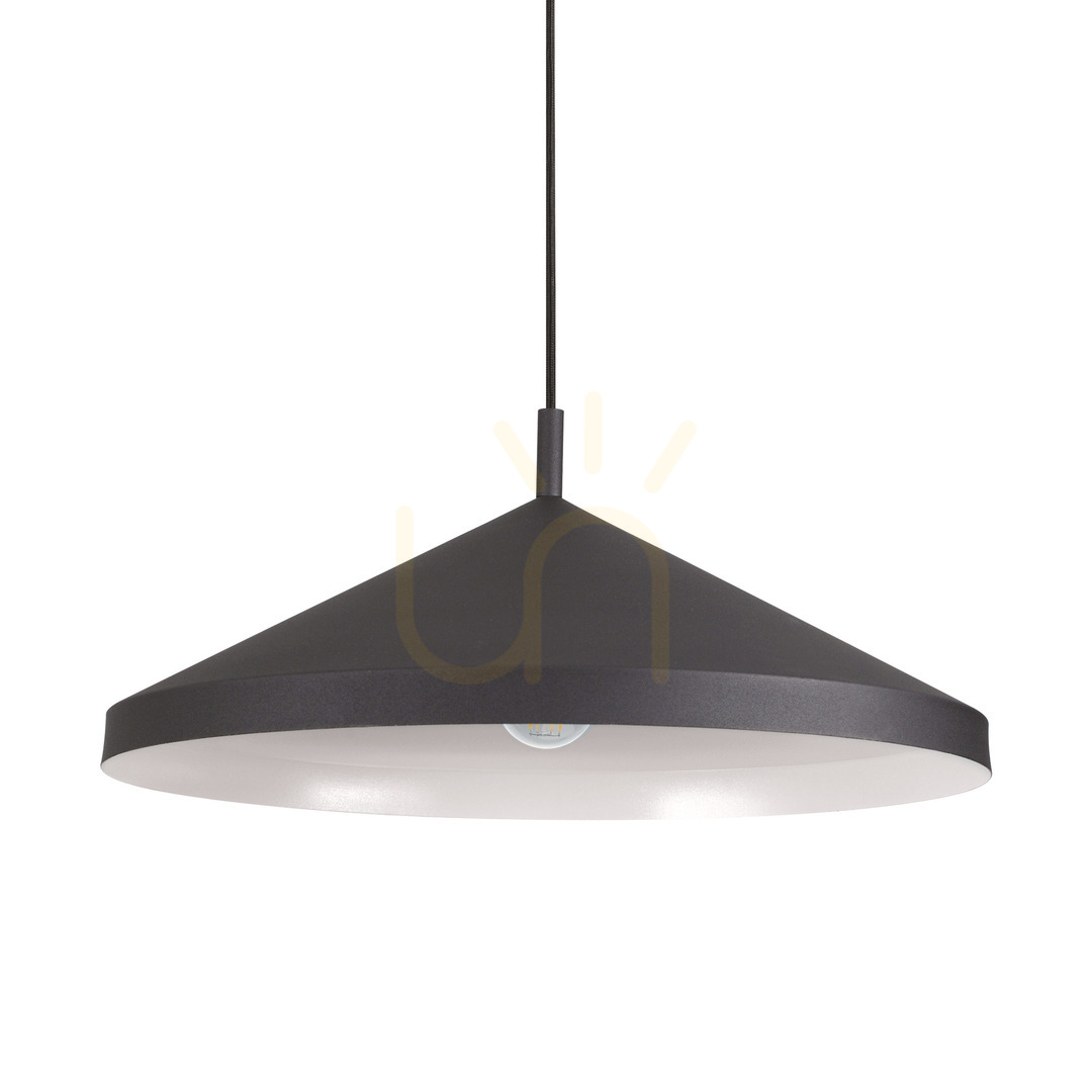 Pendellampa Ideallux YURTA SP1 D50 svart metall 50 cm 281582