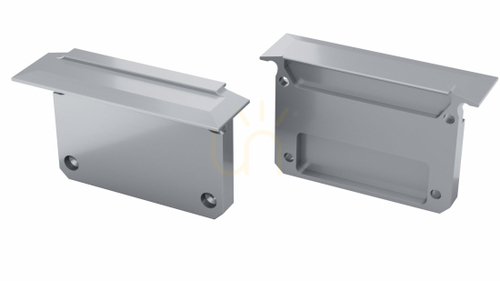 Kontrollera Ändstycke i aluminium Lumines INSO silver, utan hål, platt, skruvfäst (12-0125-11)