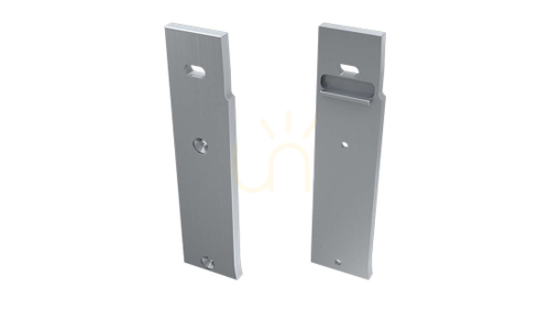 Kontrollera Lumines FLARO ändlock i aluminium, silverfärgat, vänster, rakt, med kabelöppning
