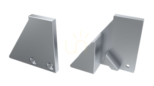 Kontrollera LUMINES I10 10 mm höger ändlock i aluminium, silverfärgat, med stöd, utan hål 12-0305-11