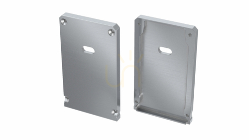 Kontrollera LUMINES CLARO ändlock i silverfärgad aluminium med kabelhål