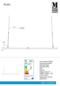 LED panel Markslojd Plan 90 cm 30W vit 106647 small 1