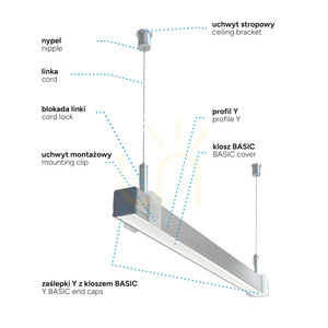 LED-profil LUMINES typ Y silveranodiserad 2,02 m small 6