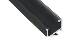 LED-profil LUMINES typ H svart anodiserad 1 m small 0