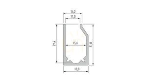 LUMINES LED-profil typ I10 silveranodiserad 2 m small 1