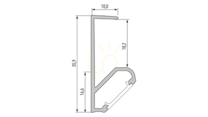 LUMINES LED-profil typ Q18 vitlackerad 1 m small 1