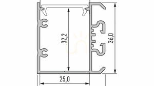 LED-profil LUMINES typ Unico vitlackerad 1 m small 1