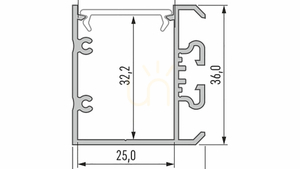 LUMINES UNICO LED-profil i aluminium, mattsvart RAL 9005, 2,02 m small 1