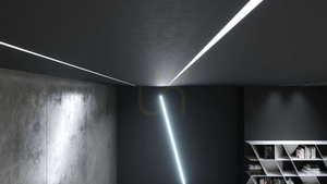 Infälld LED-profil för gipsskivor LUMINES SUBLI svartlackerad 2,02 m small 3