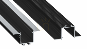 Infälld LED-profil för gipsskivor LUMINES SUBLI svartlackerad 2,02 m small 0