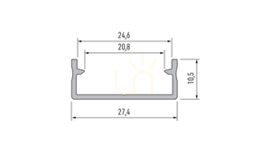 LED-profil LUMINES typ DUAL silveranodiserad 1 m small 1
