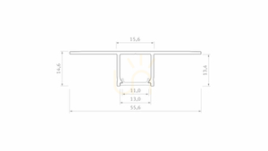 LED-profil LUMINES typ Falco vitlackerad 2 m small 1
