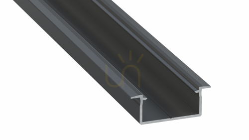 Kontrollera LED-profil LUMINES typ Gemi svart anodiserad 2 m