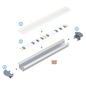 Infälld LED-profil LUMINES U 10-1031-20, vitlackerad, 2,02 m small 5