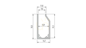 LED-profil LUMINES typ I6 silveranodiserad 1 m small 1