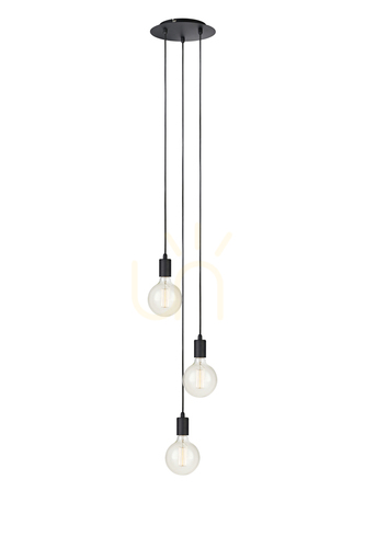 Kontrollera Pendant Light Markslöjd SKY 3-Light Round Black Metal 106334