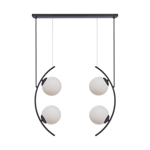 Zuma Line HELIX 5016 pendellampa, svart med vita glaskupor, 4×E14 small 0