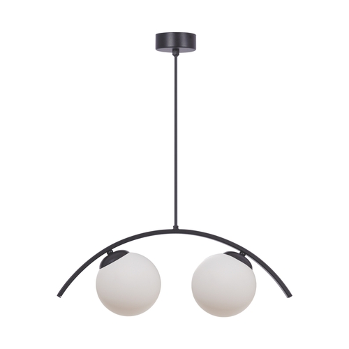 Kontrollera Pendellampa Zuma Line Wave 5013 2xE14 50 cm svart vitt glas