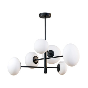 Pendellampa Zuma Line OMI 1196 svart, 6 opalglaskupor G9 small 0
