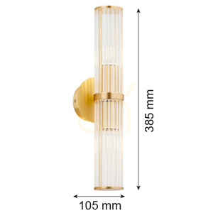 Vägglampa ARGON Hampton transparent mässing E14 7203 small 7