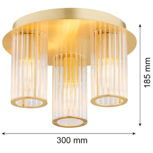 Plafond ARGON Hampton transparent glas mässing 3xE14 6304 small 4