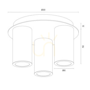 Plafond ARGON Hampton transparent glas mässing 3xE14 6304 small 5