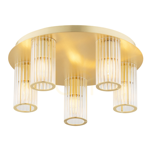 Kontrollera Plafond ARGON Hampton transparent mässing 5xE14 2178