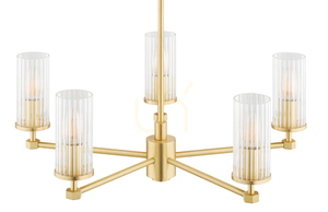 Ljuskrona ARGON Hampton transparent mässing 5xE14 2177 small 3