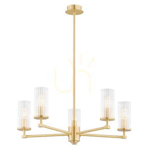 Ljuskrona ARGON Hampton transparent mässing 5xE14 2177 small 0