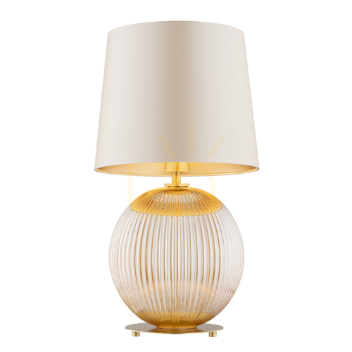 Kontrollera Bordslampa Argon HAMILTON beige mässing E27 8535