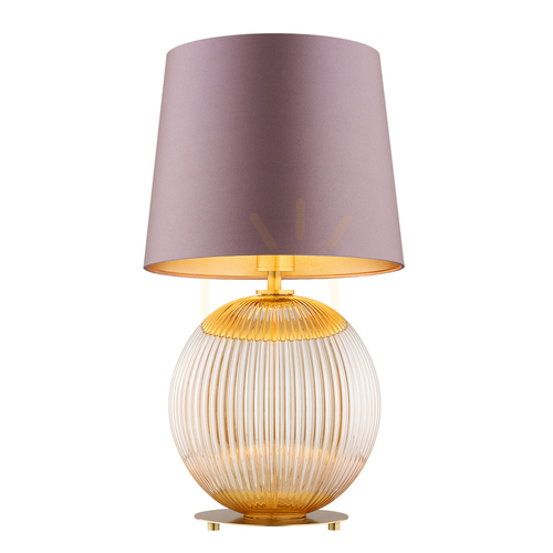 Kontrollera Bordslampa ARGON Hamilton rosa satin glas mässing 8536