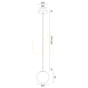 Pendellampa ARGON Paloma 8506 vit opal glas mässing E14 small 6