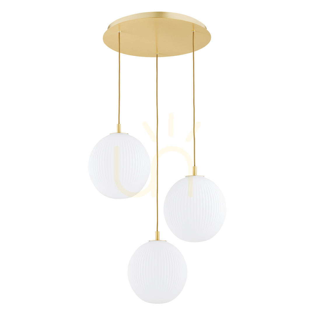 Utsikt Hängande lampa ARGON PALOMA 6306 vit opal mässing E27 3x1W IP20 Hängande lampa ARGON PALOMA 6306 vit opal mässing E27 3x1W IP20