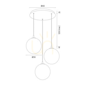 Hängande lampa ARGON PALOMA 6306 vit opal mässing E27 3x1W IP20 8 Hängande lampa ARGON PALOMA 6306 vit opal mässing E27 3x1W IP20 small 8