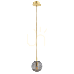 Taklampa Argon Paloma 8512 rökfärgad glas borstad mässing E14 IP20 small 1