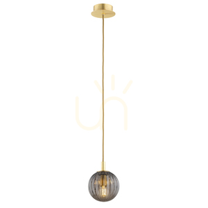Taklampa Argon Paloma 8512 rökfärgad glas borstad mässing E14 IP20 small 0