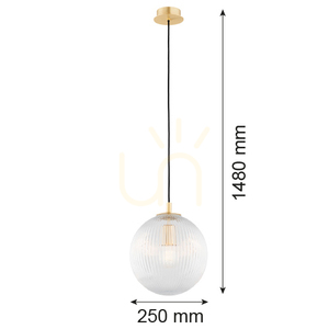 Taklampa ARGON PALOMA transparent glas mässing 8517 small 4