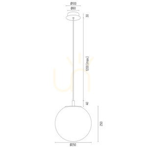 Taklampa ARGON PALOMA transparent glas mässing 8517 small 5