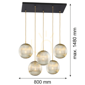 Taklampa ARGON PALOMA svart 5xE27 2189 small 3