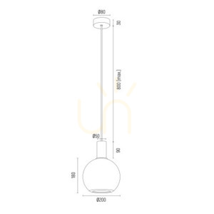 Pendellampa ARGON Sagunto Plus 8564 med opalvitt glas och svart stomme, E27 small 3