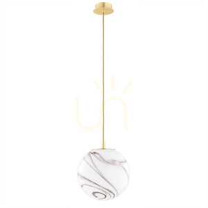 Pendellampa ARGON ALMIROS 8447 vit marmor mässing E27 IP20 small 1