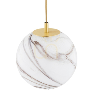 Pendellampa ARGON ALMIROS 8447 vit marmor mässing E27 IP20 small 2