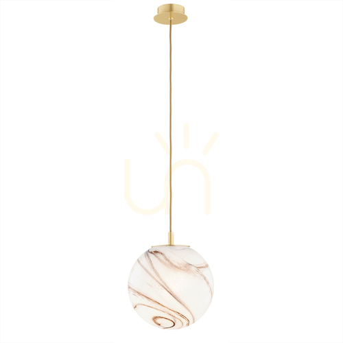 Kontrollera Pendellampa ARGON ALMIROS 8447 vit marmor mässing E27 IP20
